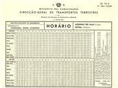 Horário da carreira provisória de passageiros entre Azenhas do Mar e Sintra (Estação) em vigor a partir de 2 de outubro de 1963.