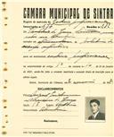 Registo de matricula de cocheiro profissional em nome de [...] de Jesus Simões, morador na Abrunheira, com o nº de inscrição 677.
