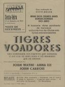 Programa do filme "Tigres voadores" realizado por David Miller com a participação dos atores John Wayne, Anna Lee e John Carrol.