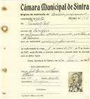 Registo de matricula de cocheiro profissional em nome de Trindade João, morador na Assafora, com o nº de inscrição 1072.