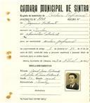 Registo de matricula de cocheiro profissional em nome de Joaquim Fortunato, morador em Queluz, com o nº de inscrição 1108.