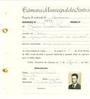 Registo de matricula de carroceiro em nome de Jaime Simões Pereira, morador no Cacém, com o nº de inscrição 1670.