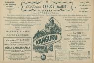 Programa do filme Kanguru realizado por Lewis Millestone com a participação de Maureen O'Hara e Peter Lawford.