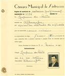 Registo de matricula de cocheiro profissional em nome de Joaquim dos Santos, morador em Albarraque, com o nº de inscrição 1156.