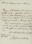 Carta de Joaquim José da Costa a António Xavier Ribeiro relativa ao pagamento das décimas.