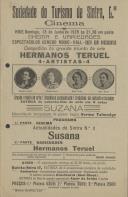 Programa de espetáculos com a participação artistas Hermanos Teruel.