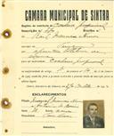 Registo de matricula de cocheiro profissional em nome de Raul Maurício Nunes, morador na Terrugem, com o nº de inscrição 770.