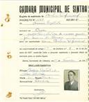 Registo de matricula de cocheiro profissional em nome de Arsénio Batista, morador no Cacém, com o nº de inscrição 1124.