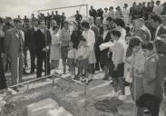 Cerimónia de lançamento da 1ª pedra para construção da sede do Clube de Lourel.