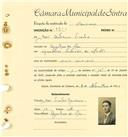 Registo de matricula de carroceiro em nome de José António Vicente, morador em Azenhas do Mar, com o nº de inscrição 1829.