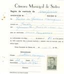 Registo de matricula de carroceiro em nome de Isidro do Rosário Henriques, morador em Paiões, com o nº de inscrição 2150.