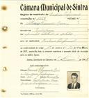 Registo de matricula de cocheiro profissional em nome de Albino Francisco Rosa, morador em Godigana, com o nº de inscrição 1063.