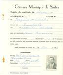 Registo de matricula de carroceiro em nome de Joaquim de Oliveira, morador em Quintinha, com o nº de inscrição 2070.