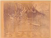 Planta do Real Paço e da vila de Cintra levantada e desenhada por Jozé António de Abreu, capitão engenheiro, vogal secretário da comissão do Tombo dos Bens da Coroa em Maio de 1850 à escala de 1:1000.