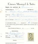 Registo de matricula de carroceiro em nome de Carlos Ferrer Andrade Carvalhosa, morador em Pero Pinheiro, com o nº de inscrição 2143.