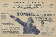 Programa do filme "Rommel, Raposa do Deserto" com a participação James Mason e Cwicke, Jessica Tandy e Luther Adler.