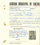 Registo de matricula de carroceiro em nome de Custódio Araújo Duarte, morador na Várzea de Sintra, com o nº de inscrição 1102.