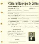 Registo de matricula de carroceiro de 2 ou mais animais em nome de Francisco Tomás Branco, morador em Godigana, com o nº de inscrição 2061.