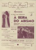 Programa do filme "À Beira do Abismo" realizado por Howard Hawks com a participação de Humphrey Bogart e Laureen Bacall.
