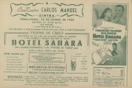 Programa do filme "Hotel Sahará" com a participação de Yvonne de Carlo, Peter Ustinov, David Tomlinson entre outros.