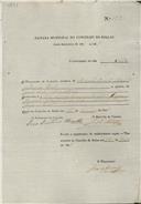 Ordem de cobrança para pagamento de uma licença  passada a Manuel Duarte Batista, morador em Queluz.