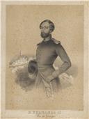 D. Fernando II, Rei de Portugal [Material gráfico] / C. Leberlhag. – Lisboa : [s.n.] 1848. – 1 litografia : papel, p & b ; 42 x 31 cm.