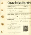 Registo de matricula de cocheiro profissional em nome de Alberto Duarte [Constâncio], morador em Paiões, com o nº de inscrição 1043.