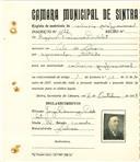 Registo de matricula de cocheiro profissional em nome de Eugénio Francisco Didelet, morador em Vale de Lobos, com o nº de inscrição 1122.