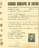 Registo de matricula de carroceiro 2 ou mais animais em nome de Quirino Tomás Alecrim, morador em Santa Susana, com o nº de inscrição 1809.