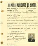 Registo de matricula de cocheiro profissional em nome de Gabriel dos Santos e Silva, morador em Belas, com o nº de inscrição 731.