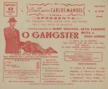 Programa do filme "O Gangster" com a participação de Barry Sullivan, Arym Tamiroff Belita e Joan Loring.