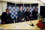 Conferência de imprensa com o Presidente da Federação Portuguesa de Futebol, Gilberto Madail e o Presidente da Câmara Municipal de Sintra, Fernando Reboredo Seara, durante o lançamento da primeira pedra da casa das seleções de Sintra.