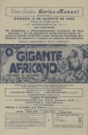 Programa do filme "O Gigante Africano" com a participação de John Ford, Merian C. Cooper, Terry Moore, Ben Johnson e Robert Armstrong.
