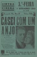 Programa do filme "Casei com um Anjo" realizado por W. S. Van Dyke com a participação dos atores Edward Evereth Horton e Patricia Dade.