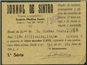 Recibos passados pelo "Jornal de Sintra" a Rodrigo José Simões do Carmo Costa pelo pagamento de assinaturas relativo a vários números daquele periódico regional.
