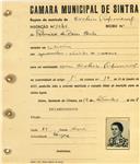 Registo de matricula de cocheiro profissional em nome de Palmira das Dores Costa, moradora em Sintra, com o nº de inscrição 1040.