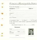 Registo de matricula de cocheiro profissional em nome de Manuel Duarte Adriano, morador em Aruil de Baixo, com o nº de inscrição 1195.