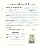 Registo de matricula de veículos de tração animal em nome de Francisco Ferreira Marques, morador em Sintra, com o nº de inscrição 2134.