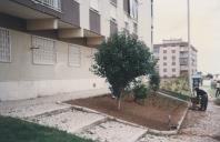 Manutenção de espaços verdes numa localidade no concelho de Sintra.