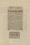 Notícias publicadas pelo jornal "O Século" referindo o sucesso do Casino nos primeiros dias de funcionamento e divulgando algumas iniciaticvas realizadas.