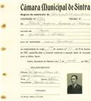 Registo de matricula de carroceiro de 2 ou mais animais em nome de Alberto Joaquim Sequeira de Oliveira, morador em Janas, com o nº de inscrição 2220.
