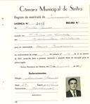 Registo de matricula de carroceiro em nome de Heitor Gomes, morador em São Pedro de Sintra, com o nº de inscrição 2065.