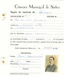 Registo de matricula de carroceiro em nome de José da Silva Guerreiro, morador em Algueirão Velho, com o nº de inscrição 2089.