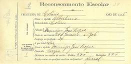 Recenseamento escolar de Albertina Roque, filha de Domingos José Roque, moradora no Penedo.