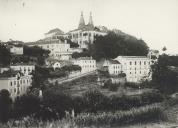Vista parcial da Vila de Sintra com o palácio, casas do almoxarifado e o antigo mercado.