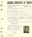 Registo de matricula de carroceiro de 2 ou mais animais em nome de António Mendes dos Santos, morador em Pero Pinheiro, com o nº de inscrição 1956.