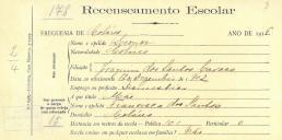 Recenseamento escolar de João Costa, filho de Joaquim Francisco Costa, morador no Mucifal.
