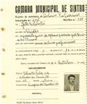 Registo de matricula de cocheiro profissional em nome de João Silvestre, morador em Paiões, com o nº de inscrição 607.