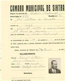 Registo de matricula de cocheiro profissional em nome de José Antunes de Carvalho, morador em A-da-Beja, com o nº de inscrição 630.