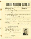 Registo de matricula de cocheiro profissional em nome de Pedro Jorge Brás, morador na Fação, com o nº de inscrição 755.